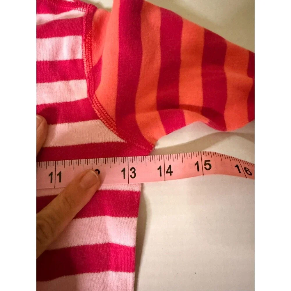 Hanna Andersson Long John Pajama Top • Girls 130 / US 8 • Pink Stripes 🍉